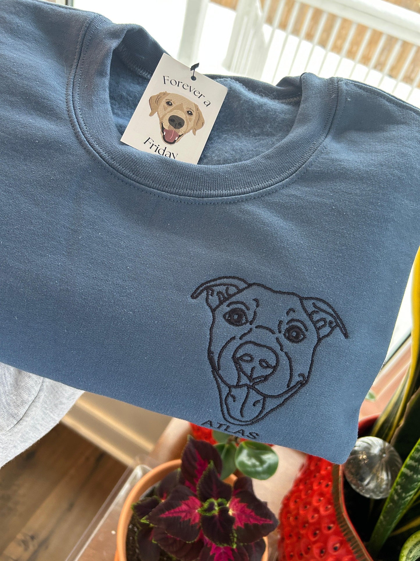 Embroidered Pet Outline Sweater