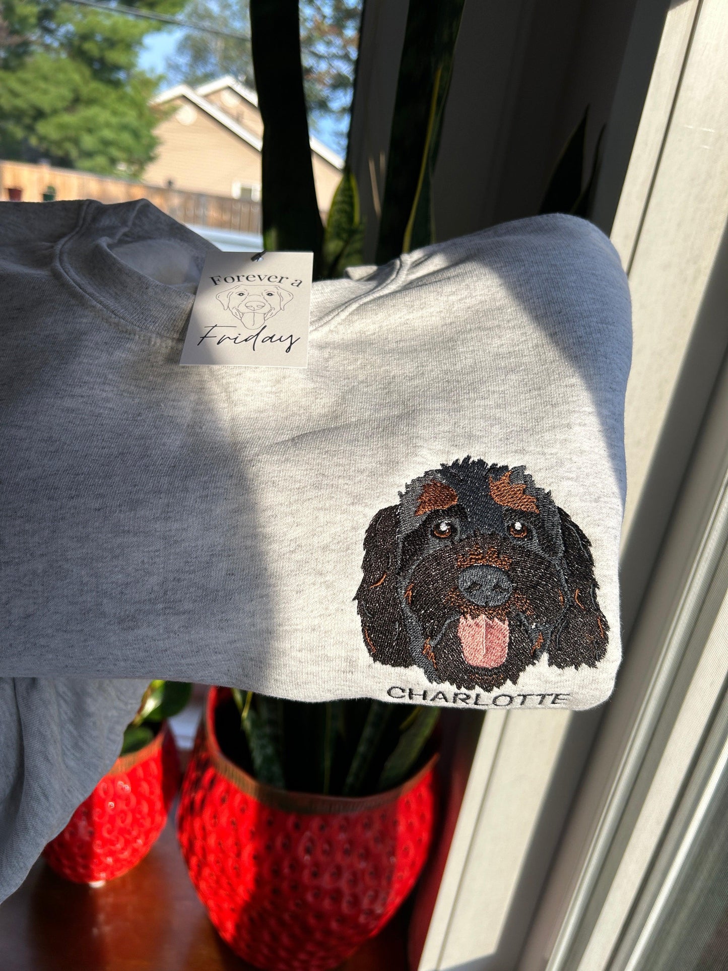 Embroidered Pet Portrait Sweater - Forever a Friday