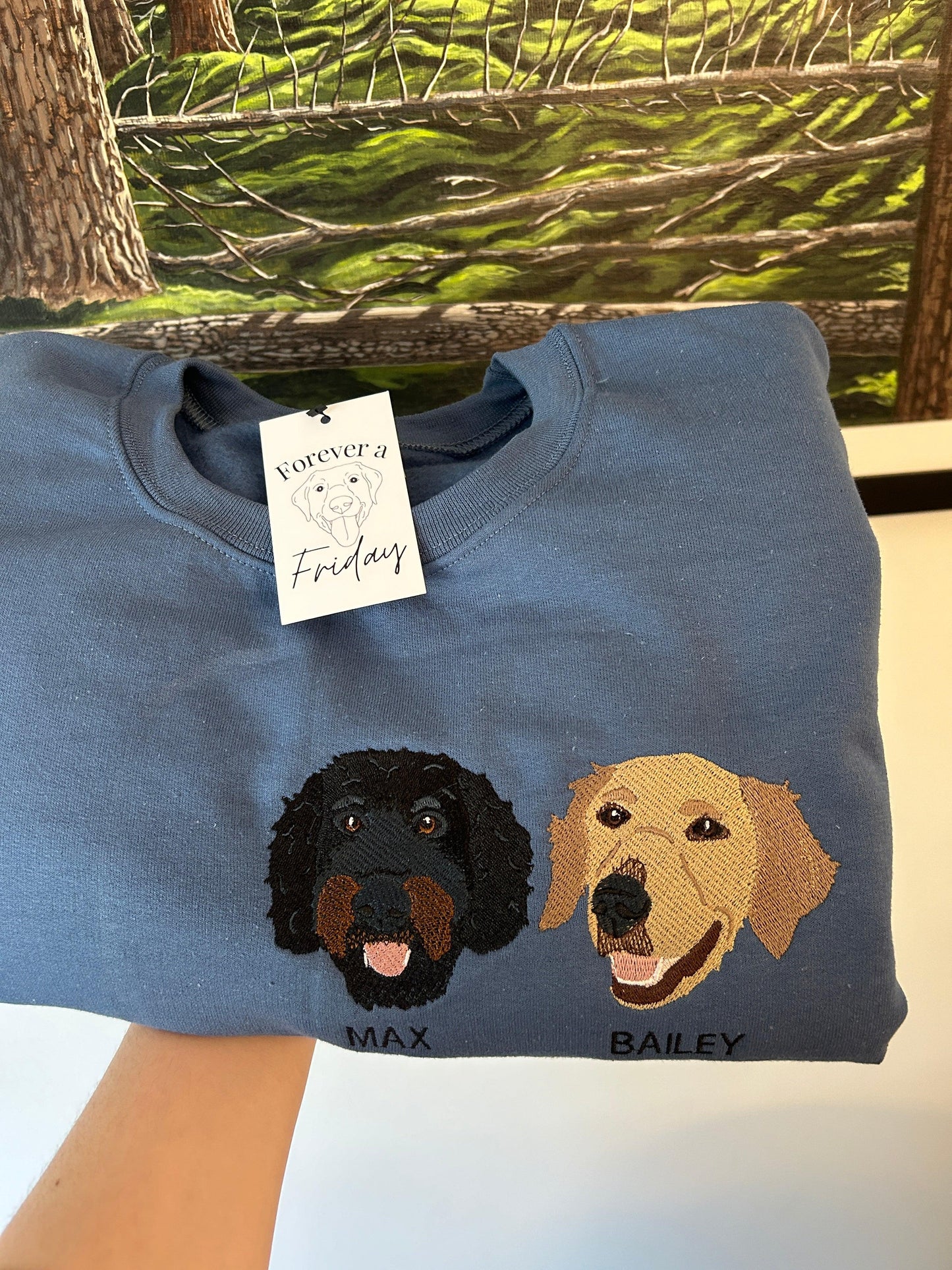 Embroidered Pet Portrait Sweater - Forever a Friday